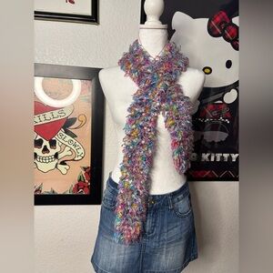 Soft Multicolored Crochet Scarf